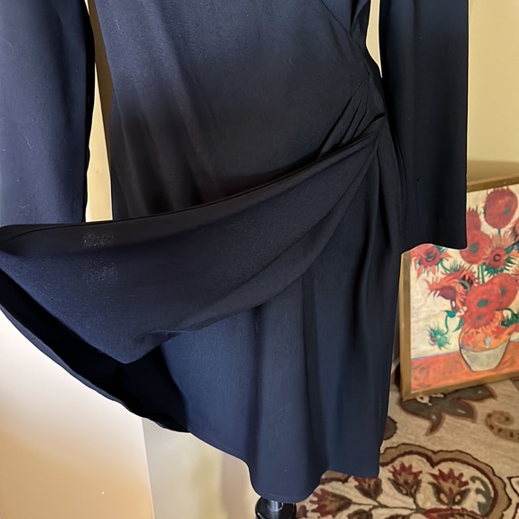 ELLEN TRACY Size 8 Elegant Wrap Classic - Little Black Dress LBD Sexy Witchycore - Picture 10 of 12